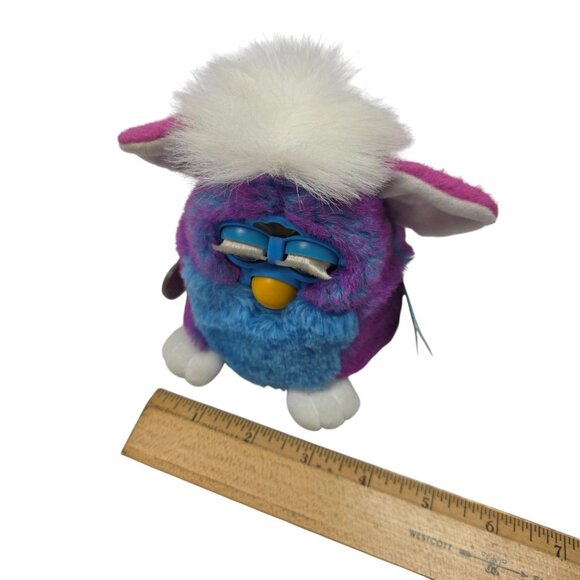 1999 Furby Babies Interactive Toy Pink Purple White Fur Tiger Electronics w/ Tag - Picture 10 of 11